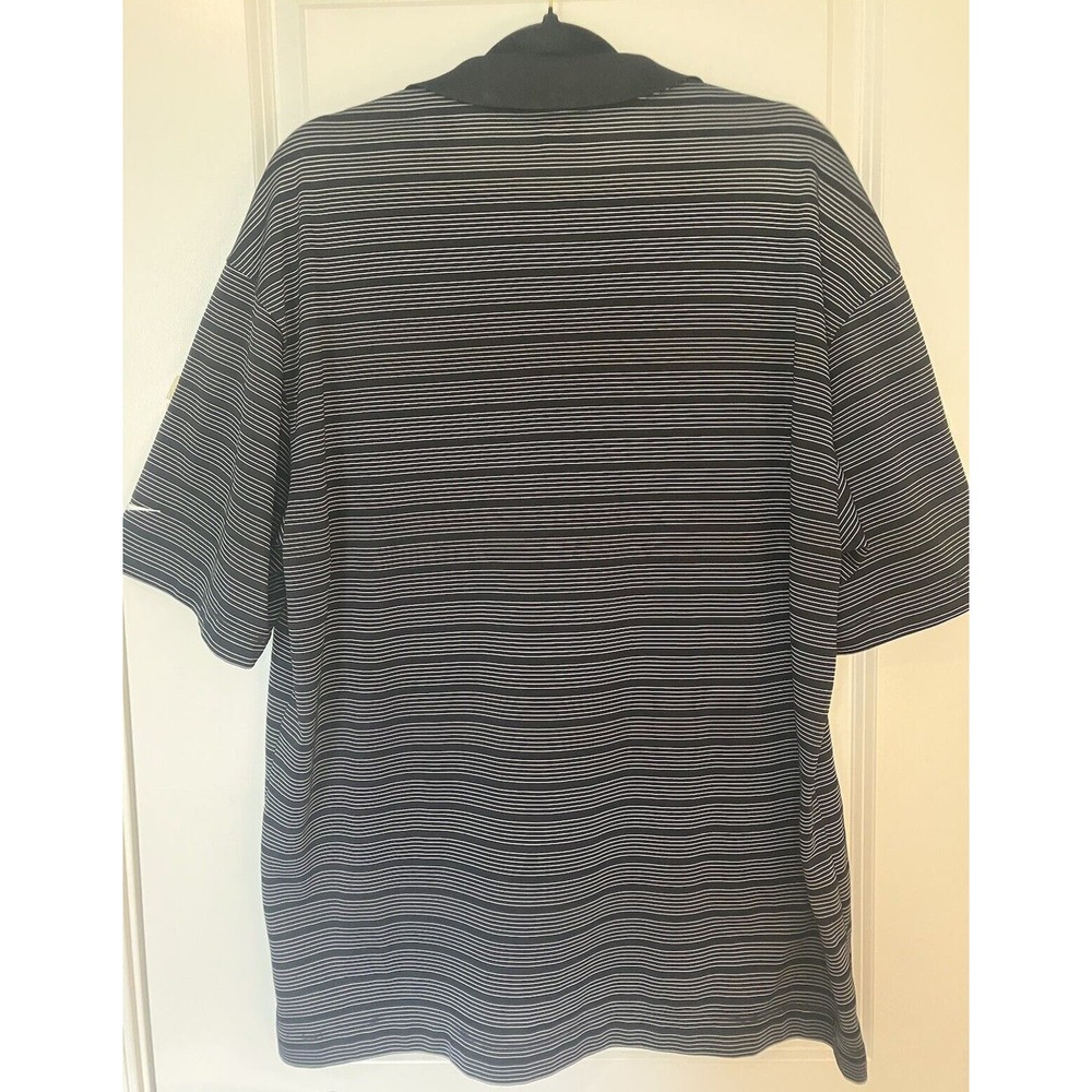 Nike Golf Dri-Fit Men’s XL Black Gray Striped Golf Polo Shirt - Picture 7 of 8